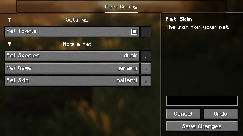 Our easily configurable configuration menu.
