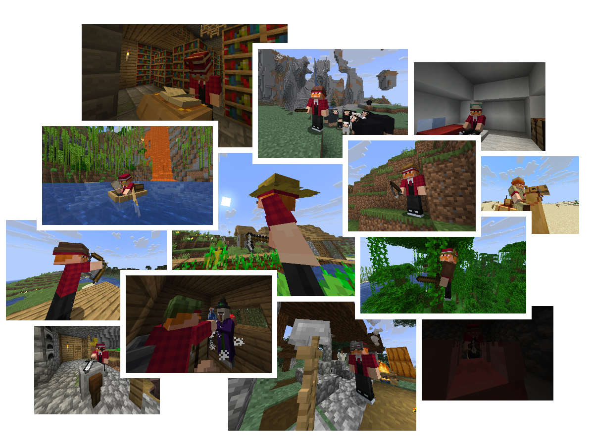Pan wearing a bunch of the hats