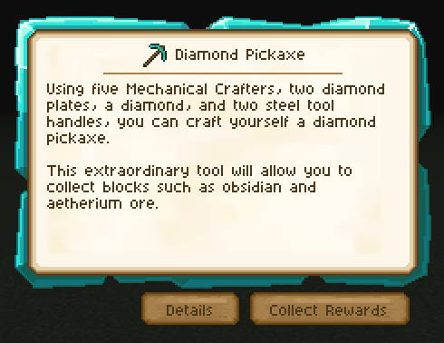 Example of a quest using the diamond quest page
