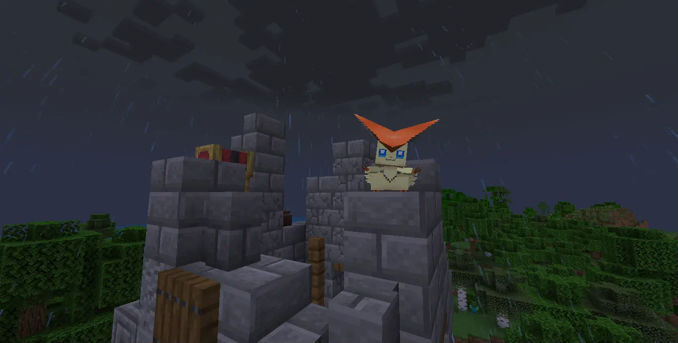Victini Chilling on top of the tower