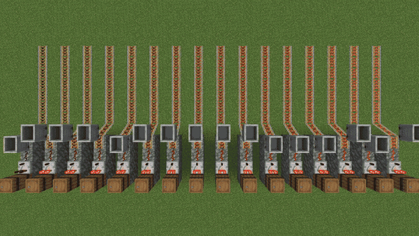 Minecarts race on Powered Rails with different power. This results in a pretty smooth wave-like effect.
