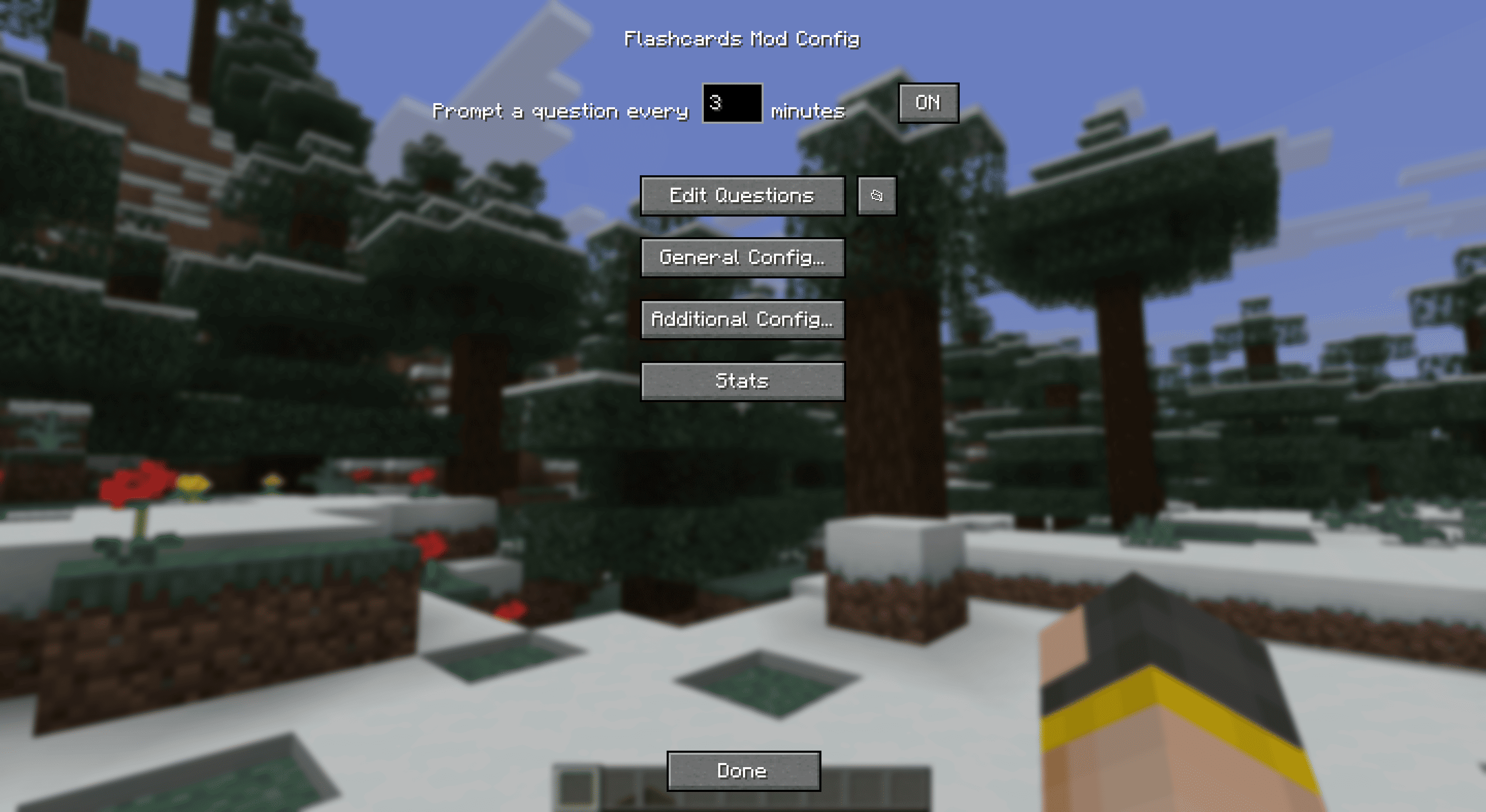 Flashcards Config Menu