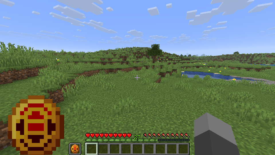 View of the input tracker in the offhand.
