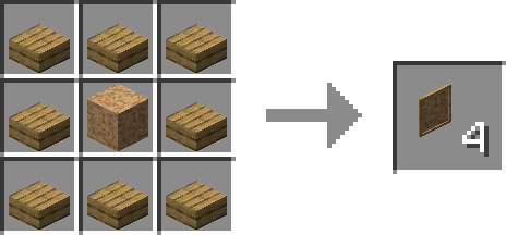 Craft of the Corkboard Block : 8 slab of any planks + one block of cork