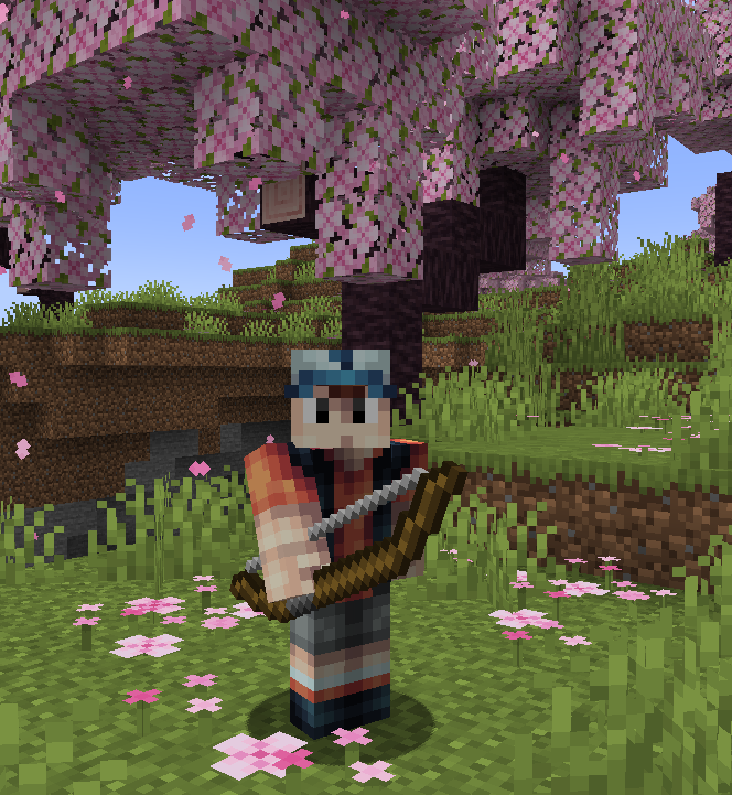 The player character holding a yumi bow