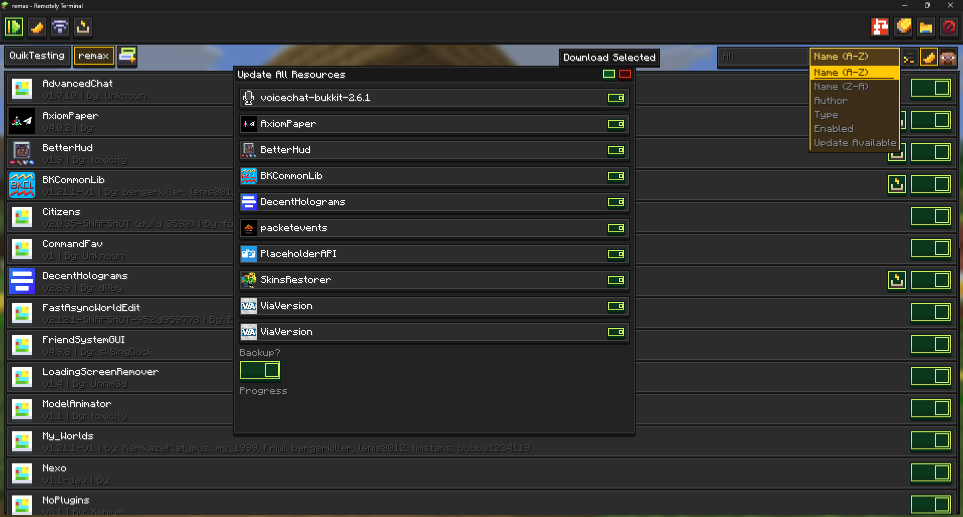 More Resource Container Options