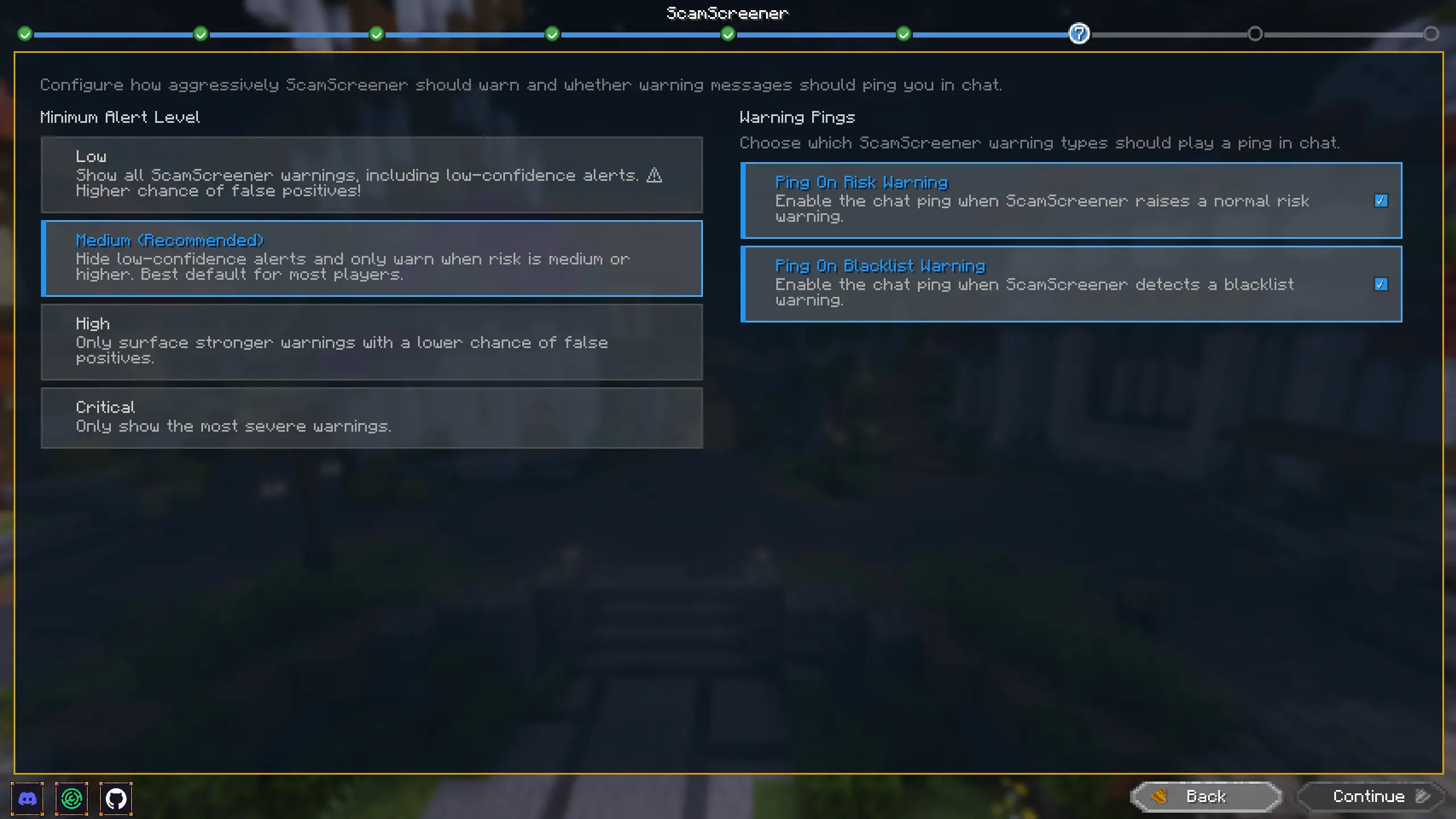 Wizard ScamScreener page