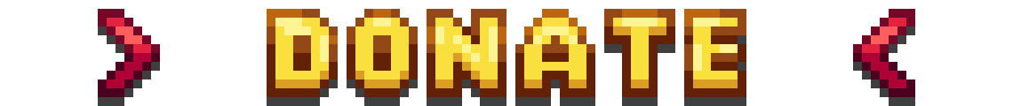 A pixelart of the word "donate"