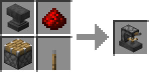 Badge Forge crafting recipe : one piston, one redstone, one lever, one anvil (shapeless)