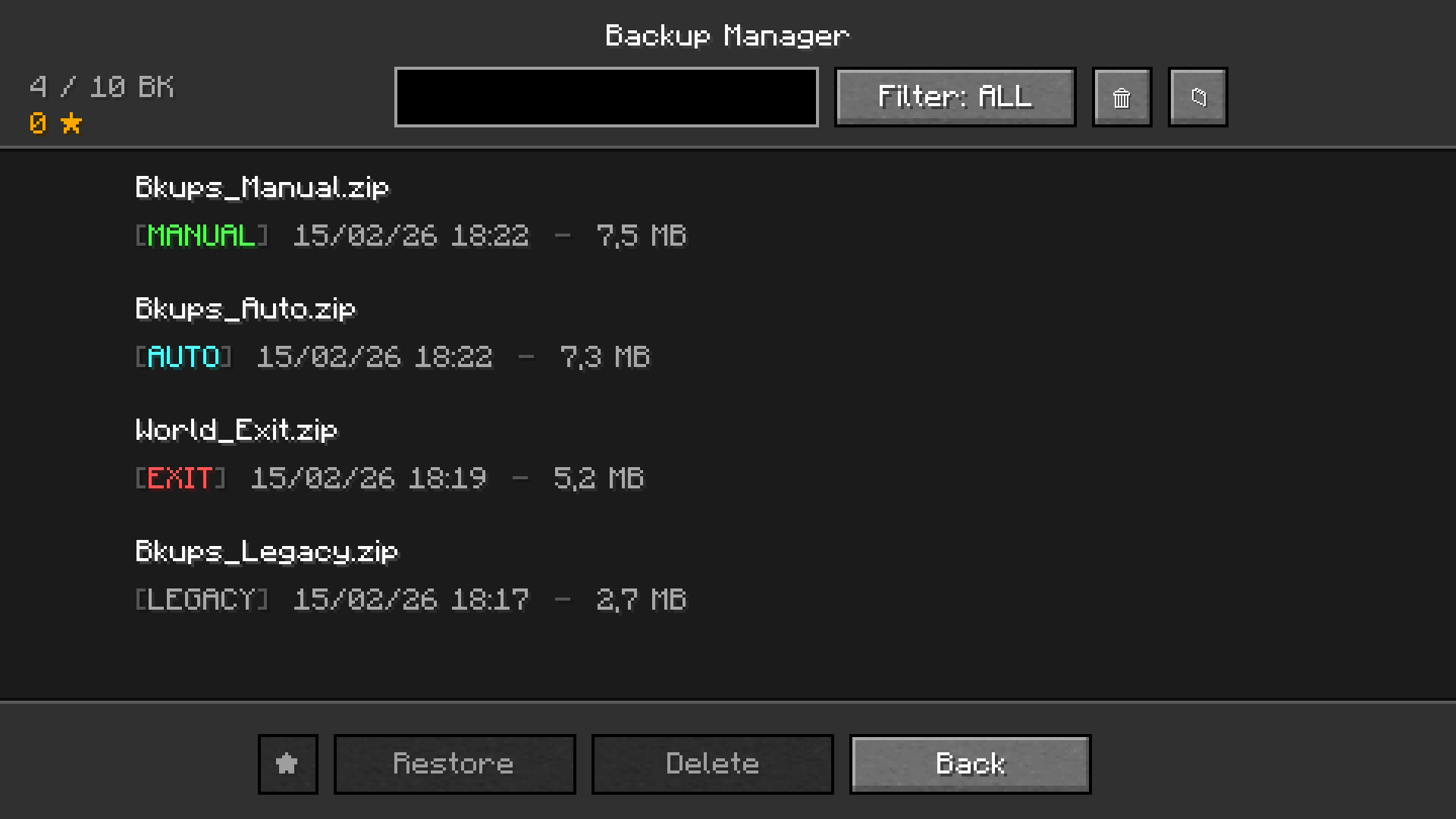 backup manager