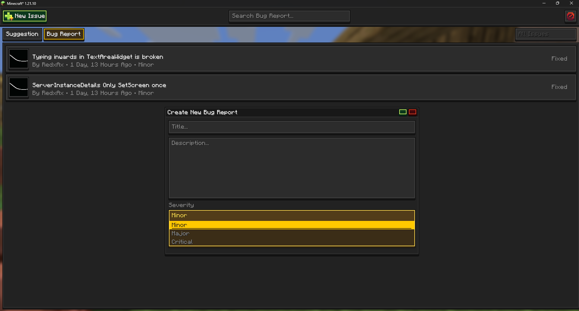 Custom Issue Tracker Browser