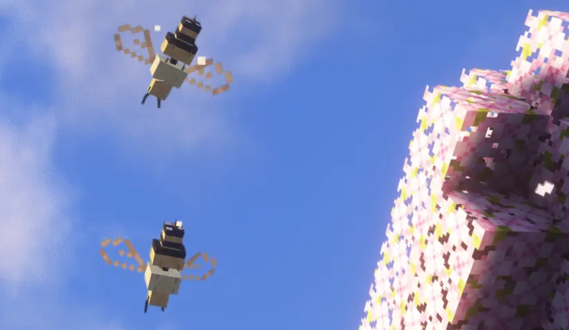 Bee flying in the sky