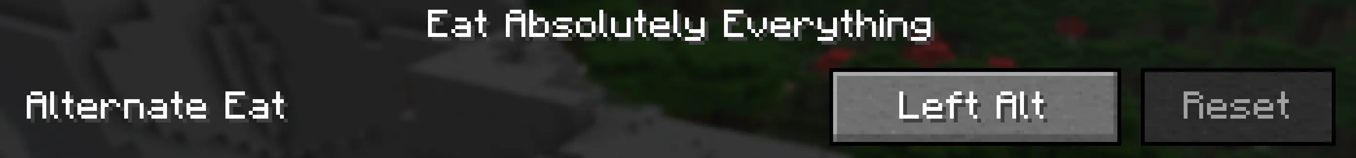 The keybind control panel, showing the default keybind for the "Alternate Eat"