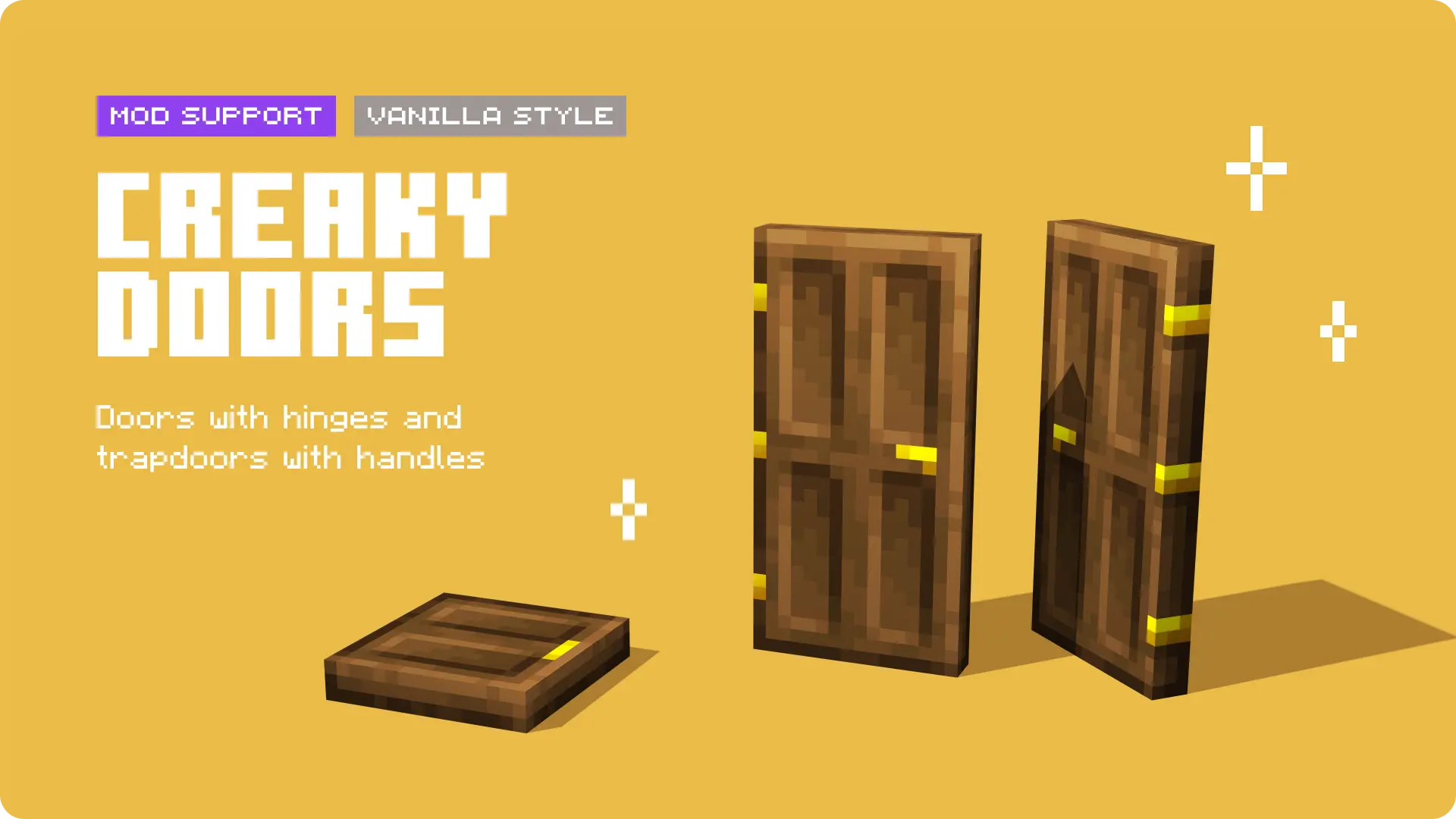 Cover image featuring title, description, doors and a trapdoor with sparkles around them