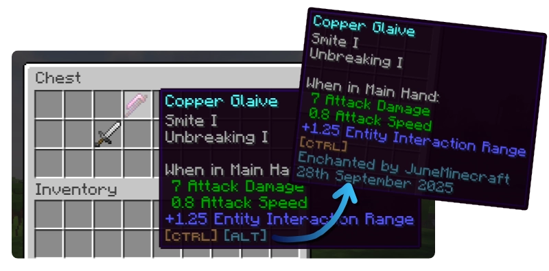 The tooltip for a copper glaive