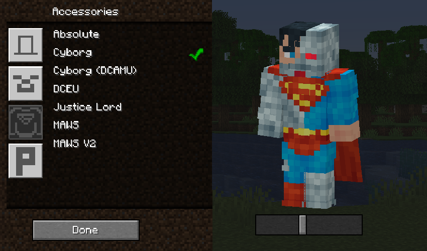 Accessories menu