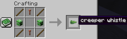sticks in the corners + in the middle nothing + fill the first and the third row with lightning rods + fill the second row with creeper heads