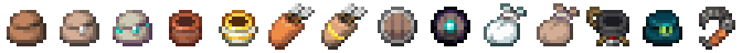 Row of all of the items from my mod for visual flair