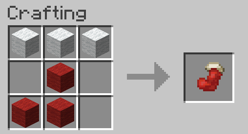 Red Stocking crafting recipie