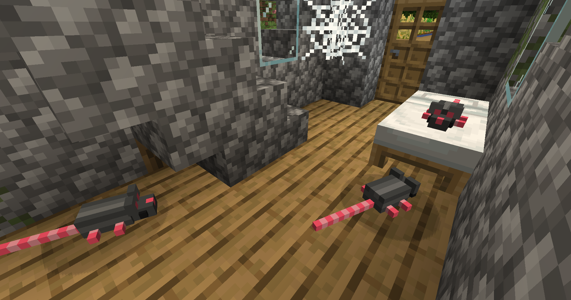 Rats inside the farmhouse
