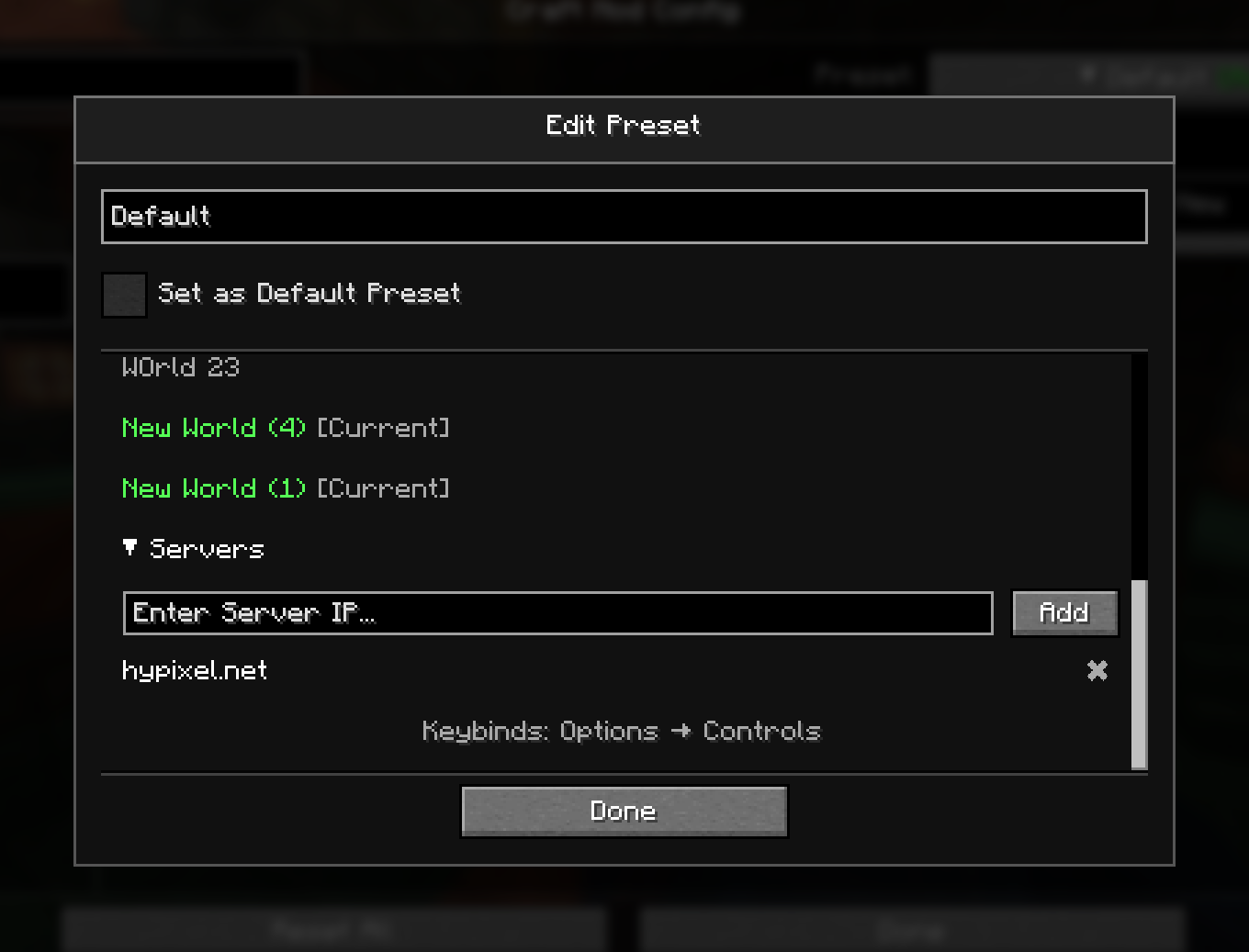 preset