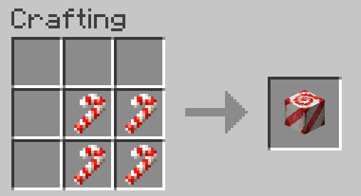 Candy Cane Block crafting recipie