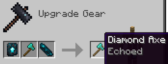Soul Echo Upgrade on Diamond Axe