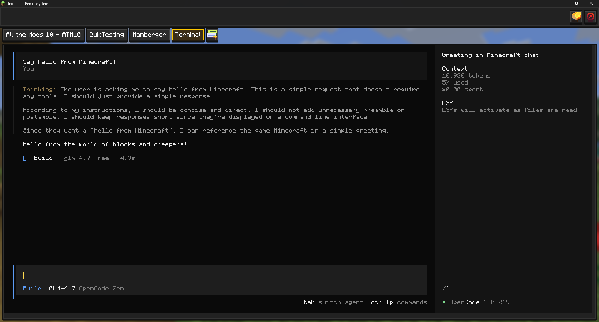 sst/opencode example