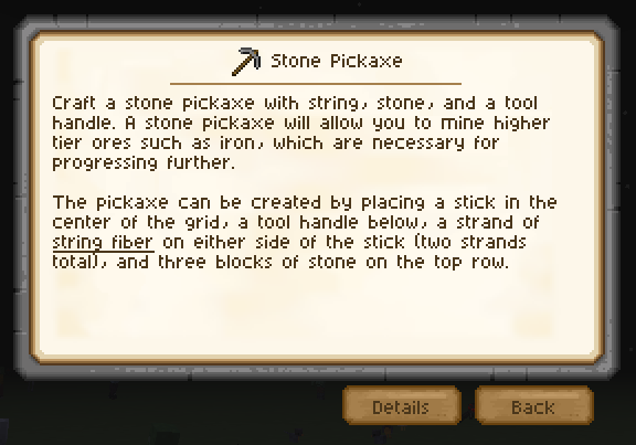 Example of a quest using the stone quest page