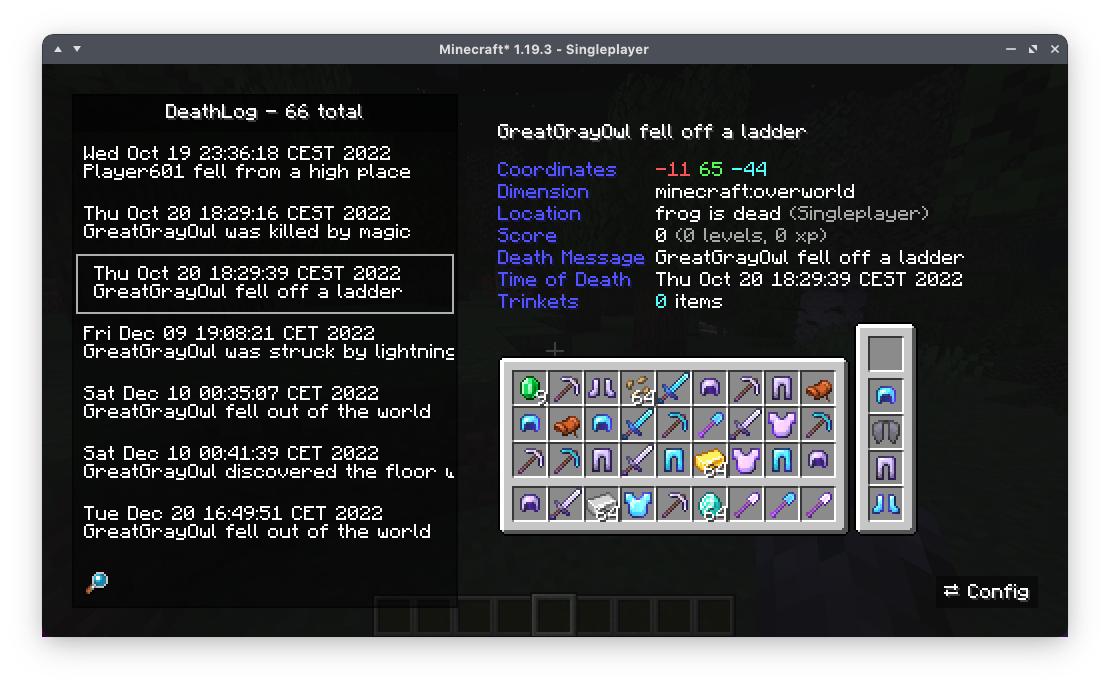 deathlog window