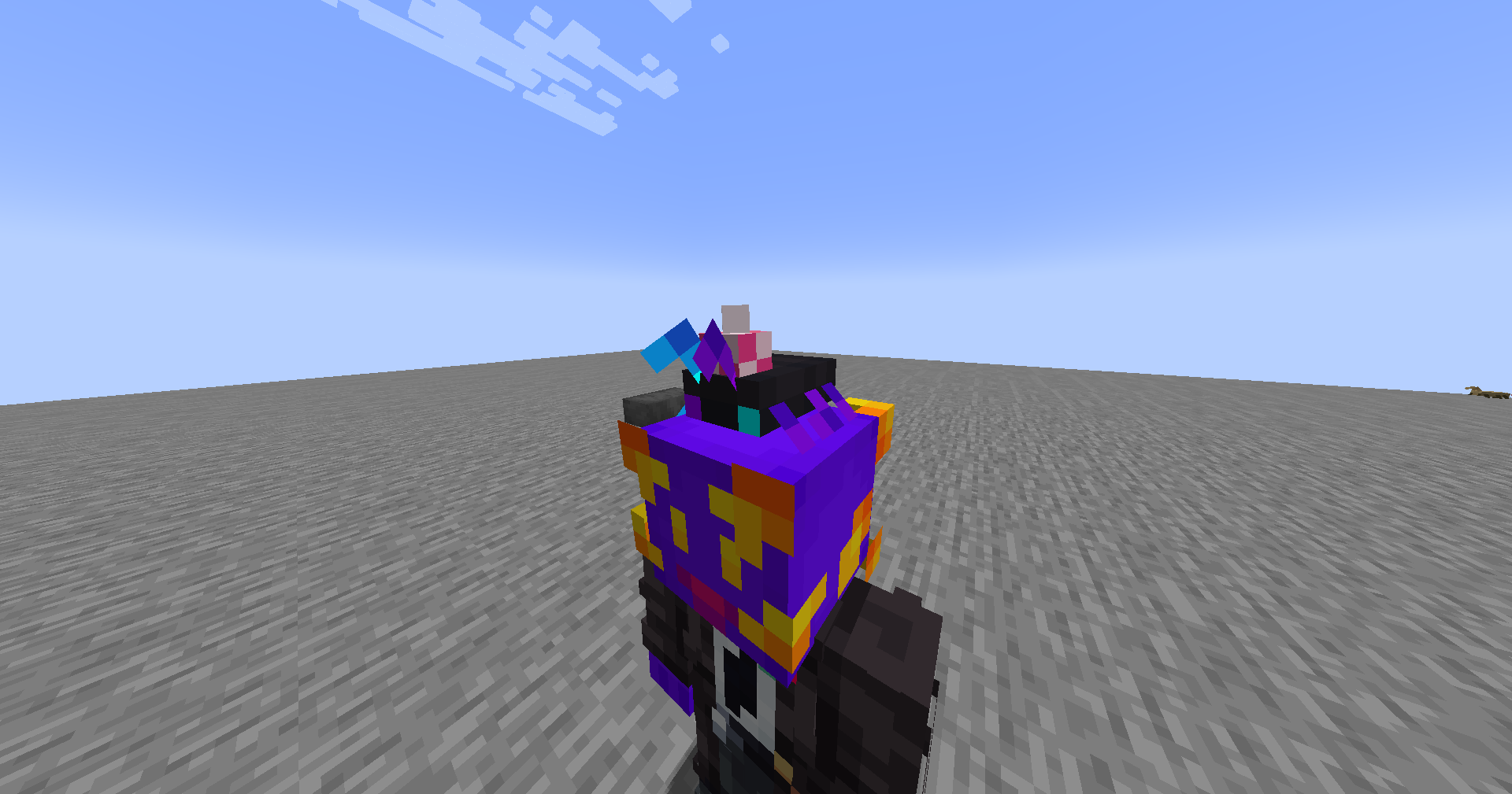 A Scrimblo sitting on a player's head.