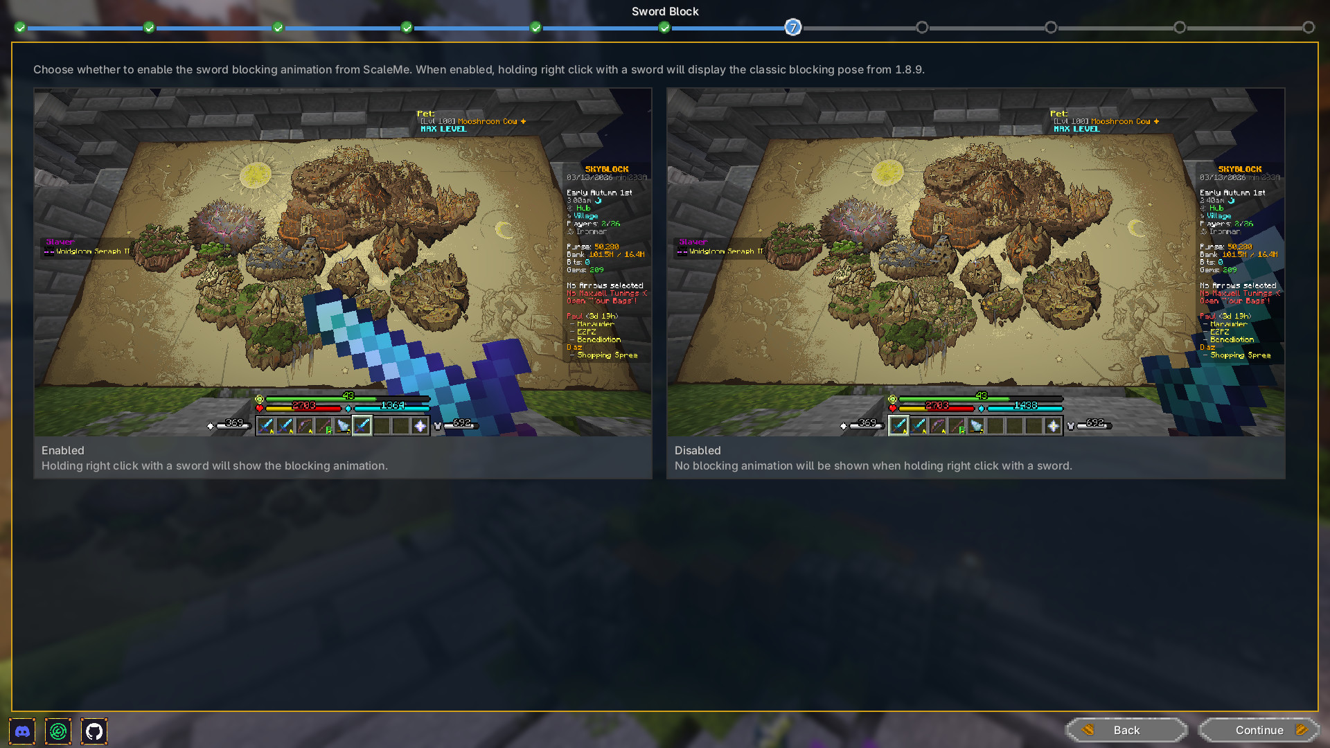 Wizard sword block page