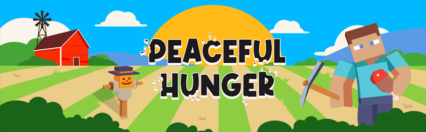 a banner displaying the text Peaceful Hunger
