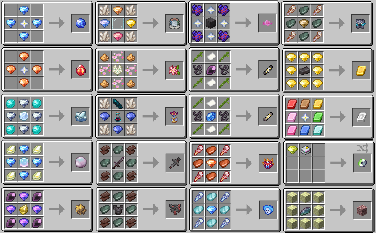 Updated recipe list