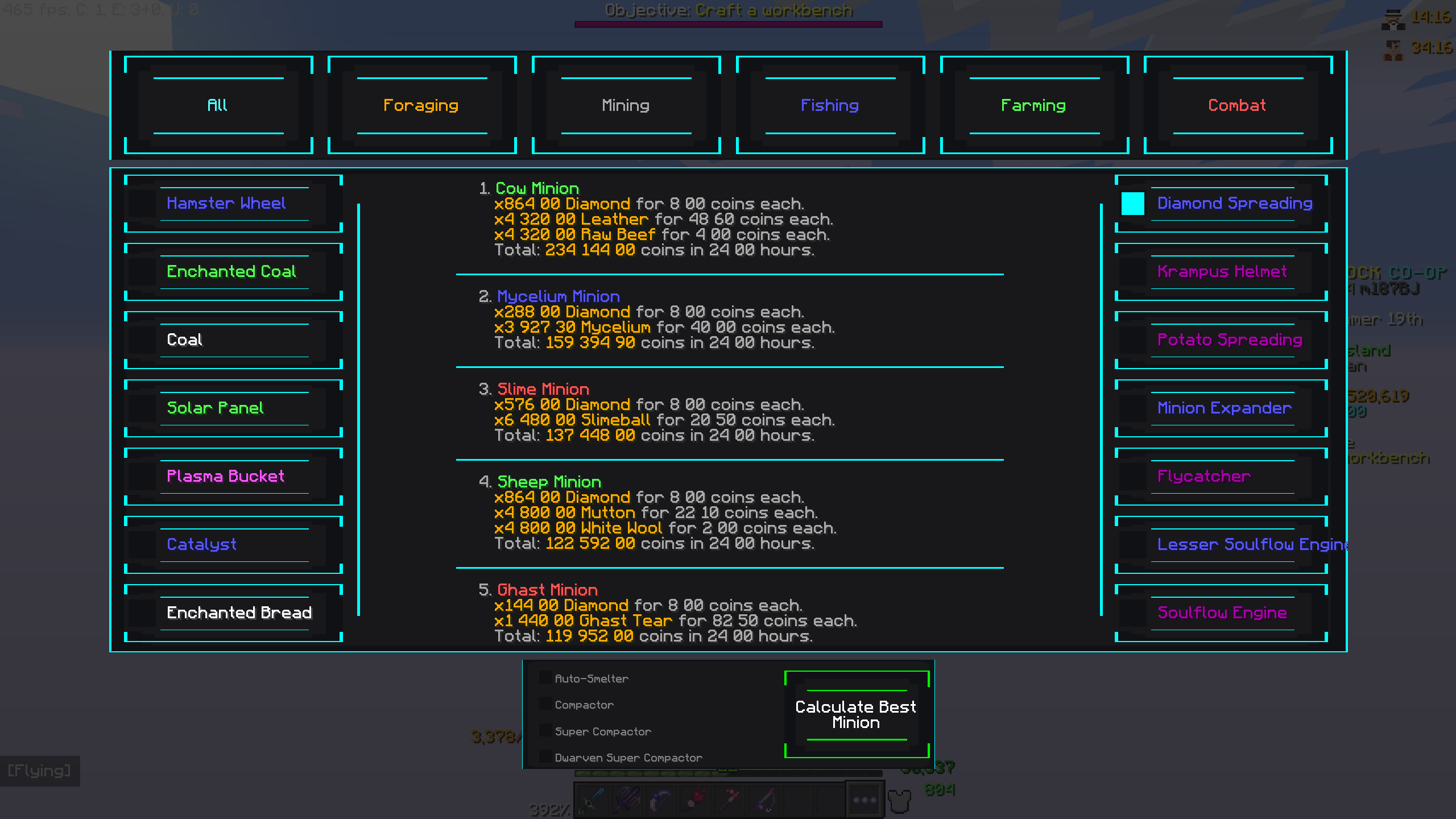 Picture of the Best minion profit Calculator