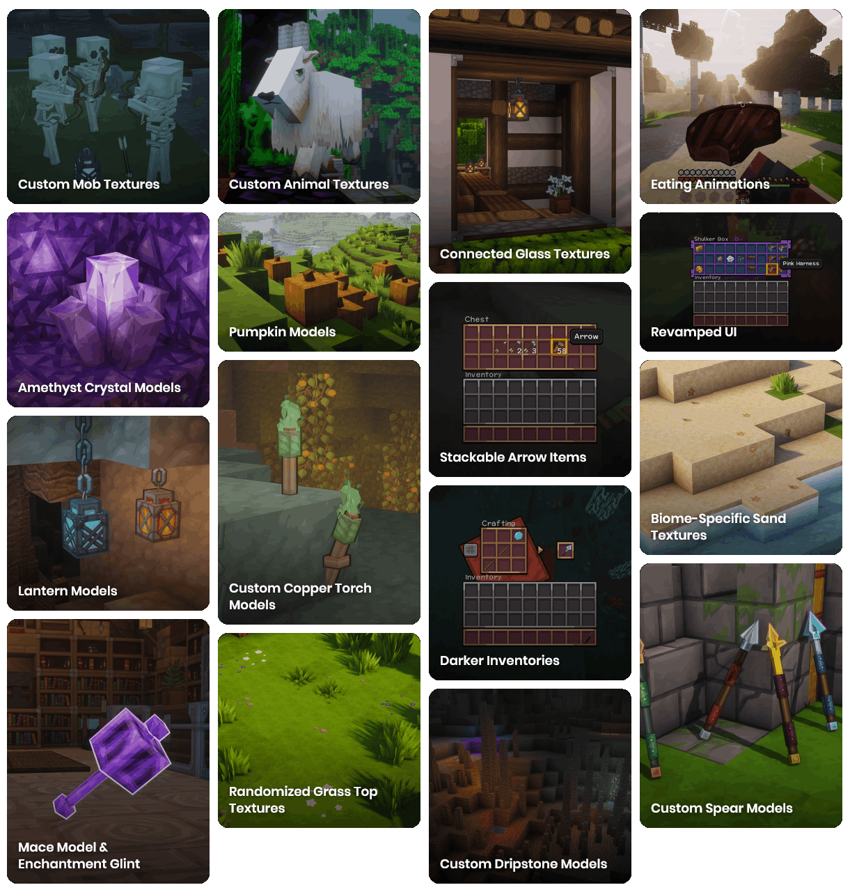 Sapixcraft resource pack features