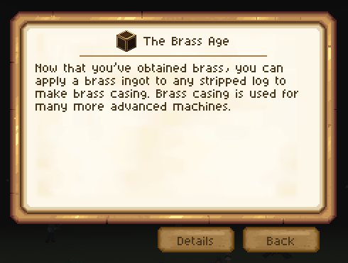 Example of a quest using the brass quest page