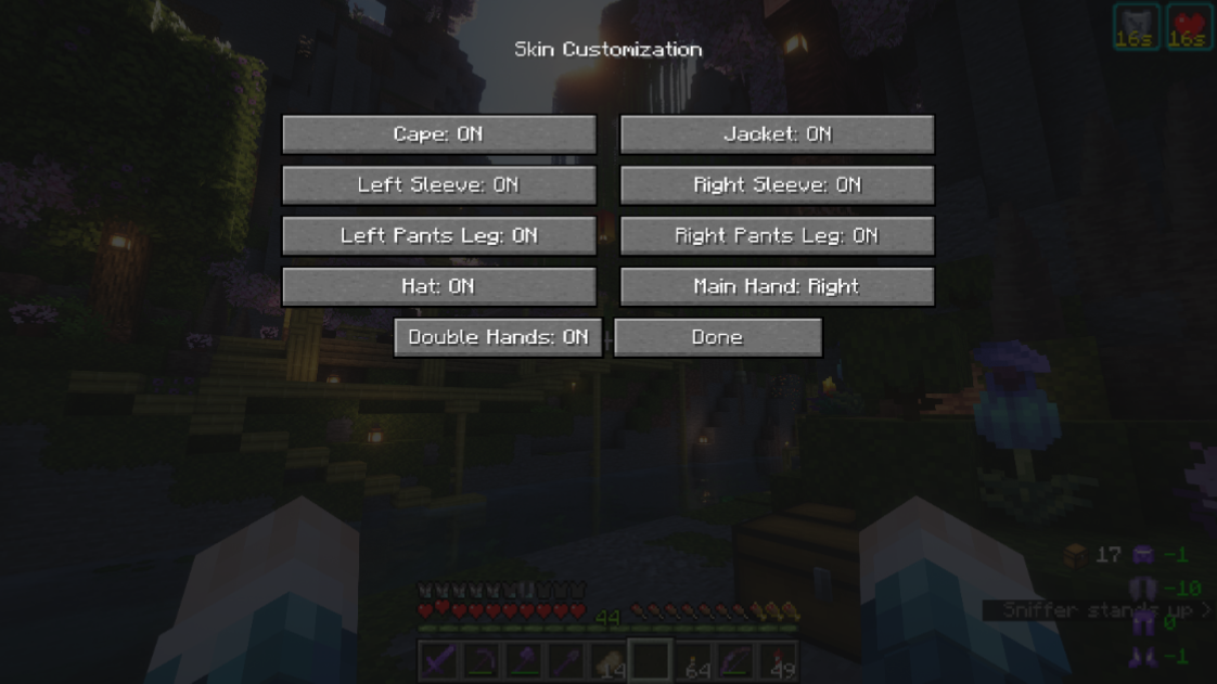 Screenshot of the "Skin Customization" page