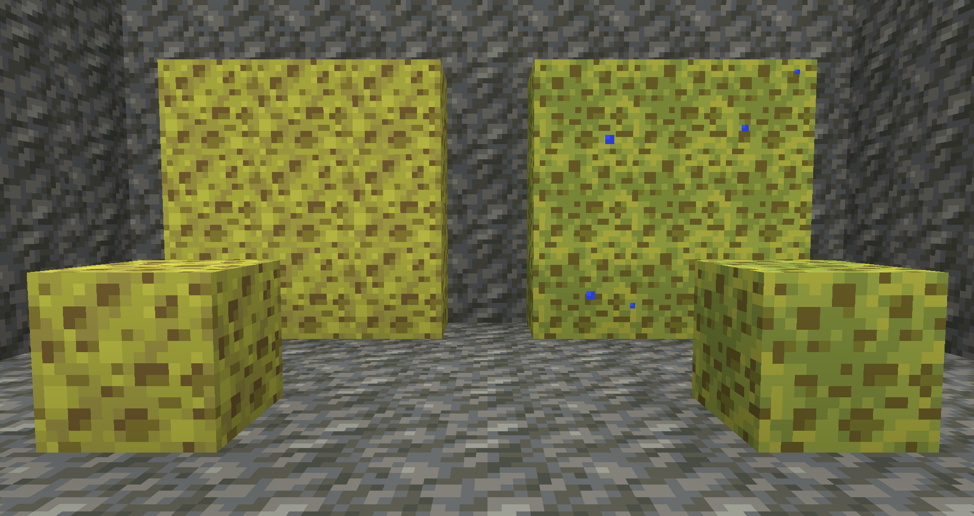 Retextured sponge blocks