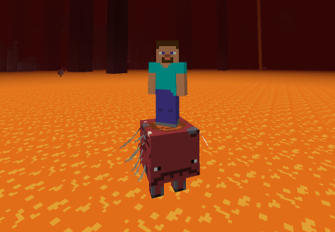 The player stands on a saddled strider