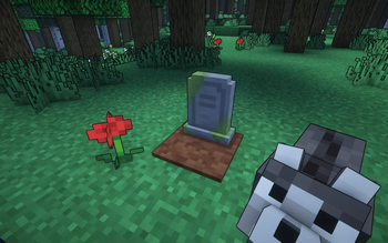 A mossy gravestone