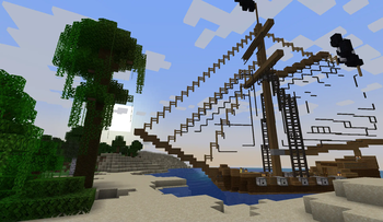 A ship waiting by the beach