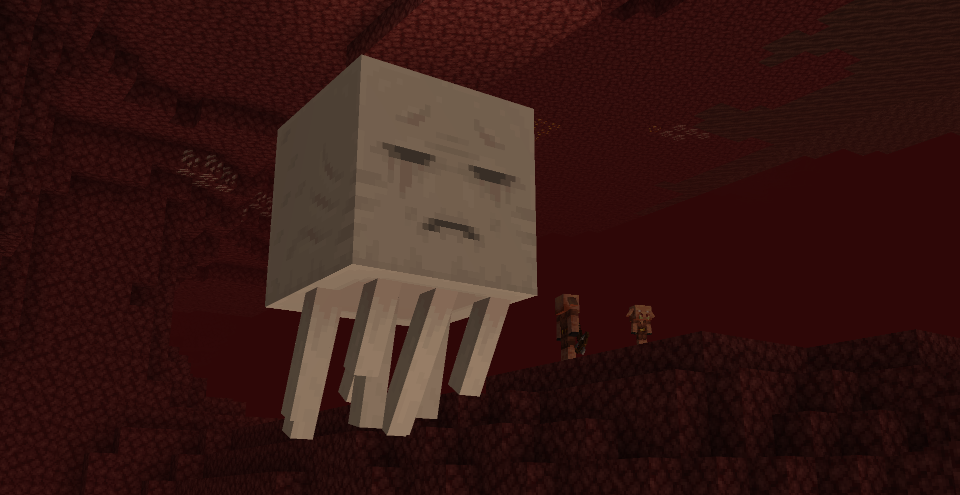 Nether Ghast and Piglins