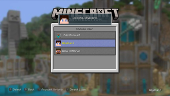 Choose User screen
