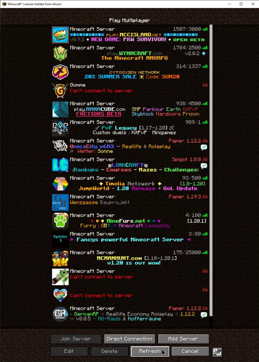 The issue without the mod