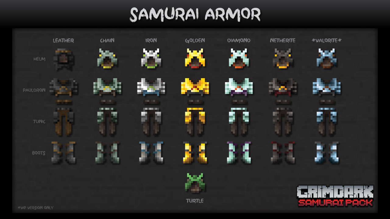 Grimdark Samurai Armor Item Textures Armor Icons for the Grimdark Samurai Pack by Kalam0n
