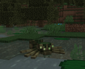 Swamp Spider taking a swim