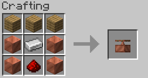 Copper piston crafting recipe!