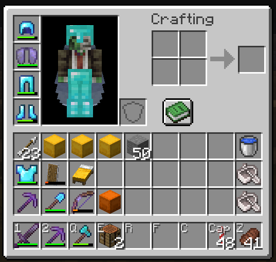 Survival inventory menu