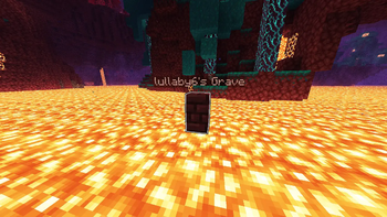 Grave in lava